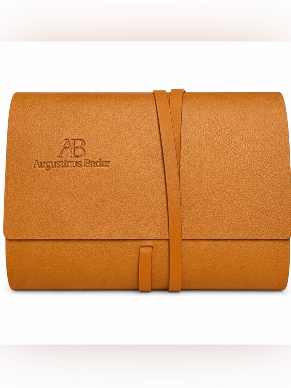 Augustinus Bader Tan Leather Wrap Clutch 🆕